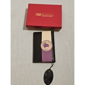 Bosca - Nappa Vitello Calling Card Case Holder - Burnished Buffalo Leather New